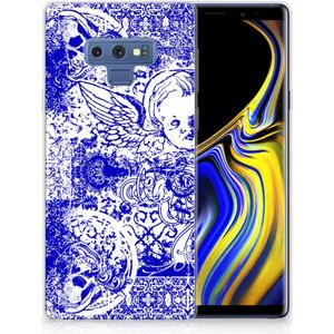 Silicone Back Case Samsung Galaxy Note 9 Angel Skull Blauw