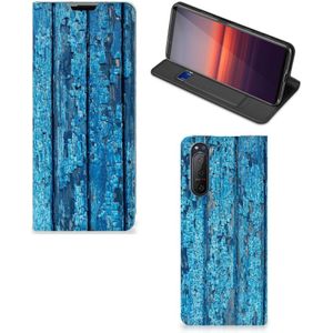 Sony Xperia 5 II Book Wallet Case Wood Blue