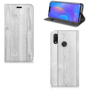Huawei P Smart Plus Book Wallet Case White Wood