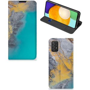 Samsung Galaxy A03s Standcase Marble Blue Gold
