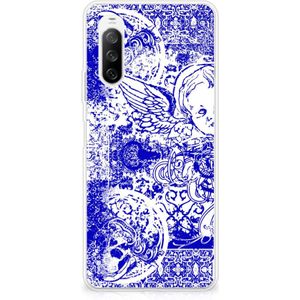 Silicone Back Case Sony Xperia 10 III Angel Skull Blauw