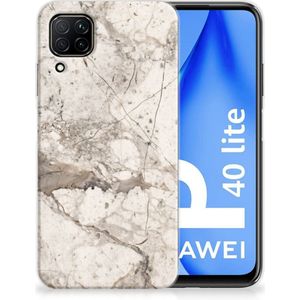 Huawei P40 Lite TPU Siliconen Hoesje Marmer Beige