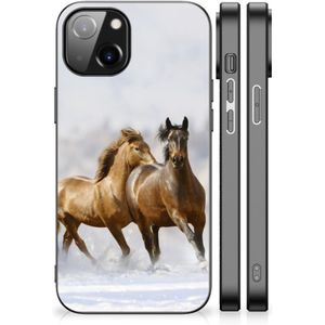 Apple iPhone 14 Dierenprint Telefoonhoesje Paarden