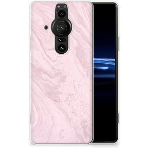 Sony Xperia Pro-I TPU Siliconen Hoesje Marble Pink - Origineel Cadeau Vriendin