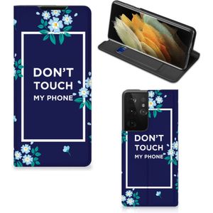 Samsung Galaxy S21 Ultra Design Case Flowers Blue DTMP