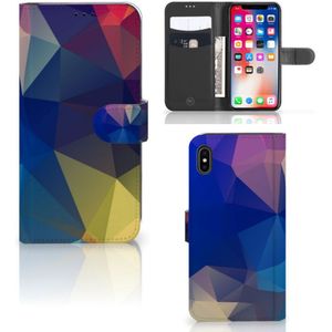 Apple iPhone Xs Max Book Case Polygon Dark