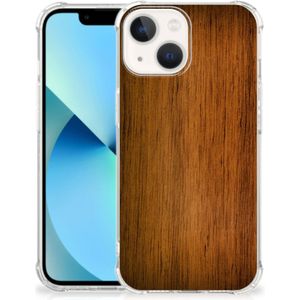 iPhone 13 mini Stevig Telefoonhoesje Donker Hout