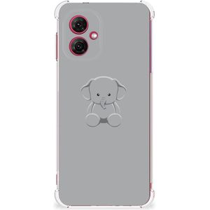 Motorola Moto G55 Stevig Bumper Hoesje Grijs Baby Olifant