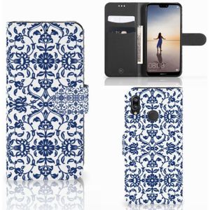 Huawei P20 Lite Hoesje Flower Blue