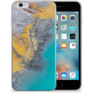 Apple iPhone 6 | 6s TPU Siliconen Hoesje Marble Blue Gold