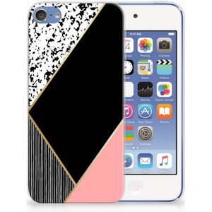 Apple iPod Touch 5 | 6 TPU Hoesje Zwart Roze Vormen