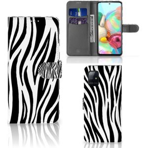 Samsung Galaxy A71 Telefoonhoesje met Pasjes Zebra