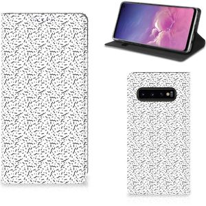 Samsung Galaxy S10 Hoesje met Magneet Stripes Dots