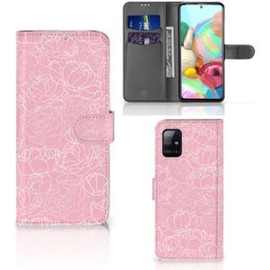 Samsung Galaxy A71 Hoesje White Flowers