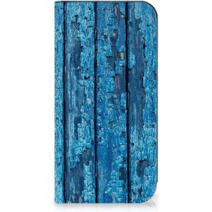 iPhone 15 Pro Max Book Wallet Case Wood Blue