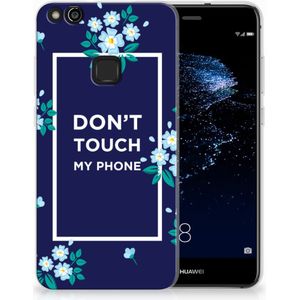 Huawei P10 Lite Silicone-hoesje Flowers Blue DTMP