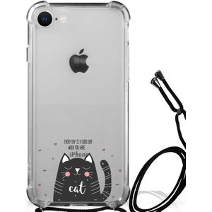 iPhone SE 2022 | 2020 | 8 | 7 Stevig Bumper Hoesje Cat Good Day