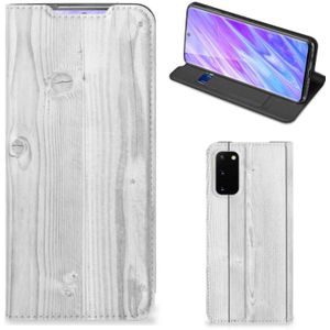 Samsung Galaxy S20 Book Wallet Case White Wood