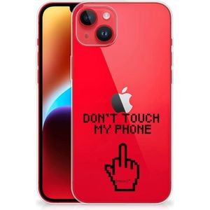 iPhone 14 Plus Silicone-hoesje Finger Don't Touch My Phone