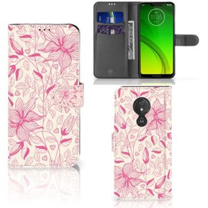 Motorola Moto G7 Power Hoesje Pink Flowers