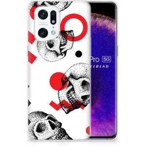 Silicone Back Case OPPO Find X5 Pro Skull Red