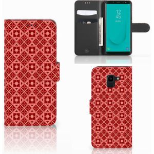 Samsung Galaxy J6 2018 Telefoon Hoesje Batik Rood