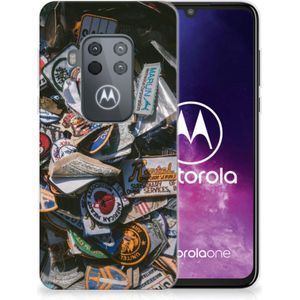 Motorola One Zoom Siliconen Hoesje met foto Badges
