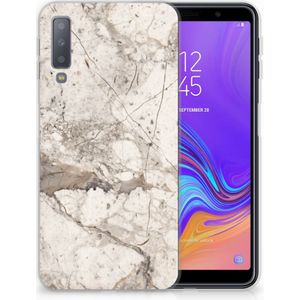 Samsung Galaxy A7 (2018) TPU Siliconen Hoesje Marmer Beige