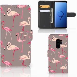 Samsung Galaxy S9 Plus Telefoonhoesje met Pasjes Flamingo