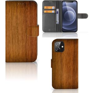 iPhone 12 | 12 Pro (6.1") Book Style Case Donker Hout