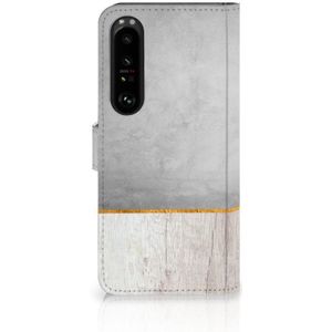 Sony Xperia 1 IV Book Style Case Wood Concrete