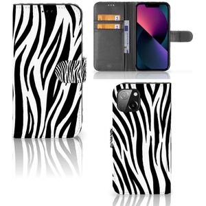 Apple iPhone 13 Telefoonhoesje met Pasjes Zebra