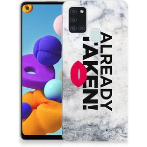 Samsung Galaxy A21s Siliconen hoesje met naam Already Taken White