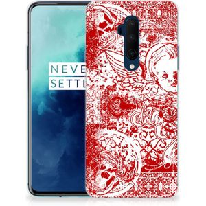 Silicone Back Case OnePlus 7T Pro Angel Skull Rood