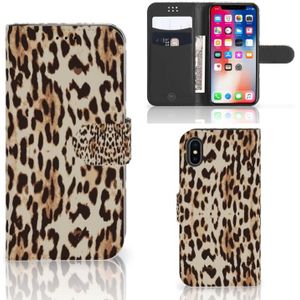 Apple iPhone X | Xs Telefoonhoesje met Pasjes Leopard