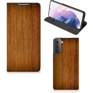 Samsung Galaxy S21 Plus Book Wallet Case Donker Hout