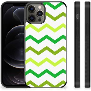iPhone 12 Pro Max Bumper Case Zigzag Groen