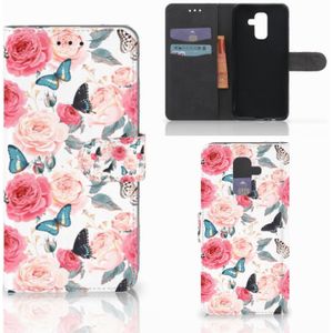 Samsung Galaxy A6 Plus 2018 Hoesje Butterfly Roses