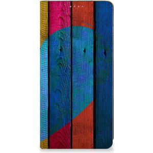 Samsung Galaxy A12 Book Wallet Case Wood Heart - Cadeau voor je Vriend