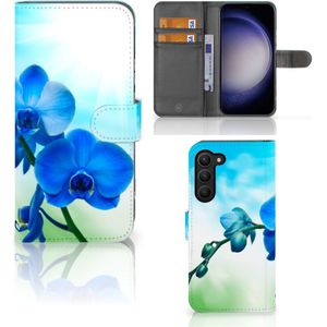 Samsung Galaxy S23 Plus Hoesje Orchidee Blauw - Cadeau voor je Moeder