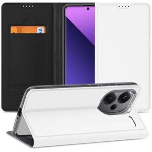 Stand Case Hoesje Xiaomi Redmi Note 13 Pro Plus Wit met Pashouder