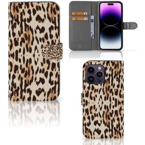 iPhone 15 Pro Max Telefoonhoesje met Pasjes Leopard