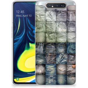 Silicone Back Cover Samsung Galaxy A80 Spijkerbroeken