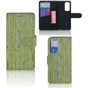 Huawei P40 Book Style Case Green Wood