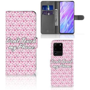 Samsung Galaxy S20 Ultra Portemonnee Hoesje Flowers Pink DTMP