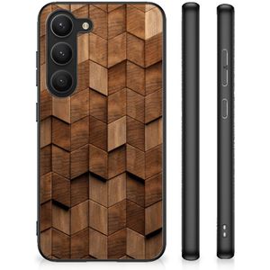 Houten Print Telefoonhoesje voor Samsung Galaxy S23 Wooden Cubes