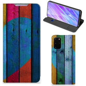 Samsung Galaxy S20 Plus Book Wallet Case Wood Heart - Cadeau voor je Vriend