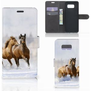 Samsung Galaxy S8 Plus Telefoonhoesje met Pasjes Paarden
