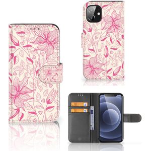 Apple iPhone 12 Mini Hoesje Pink Flowers