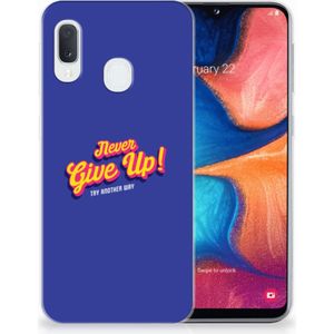 Samsung Galaxy A20e Siliconen hoesje met naam Never Give Up